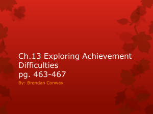 Ch.13 Exploring Achievement Difficulties