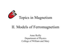 II. Exchange and Ferromagnetism (Powerpoint) - Physics