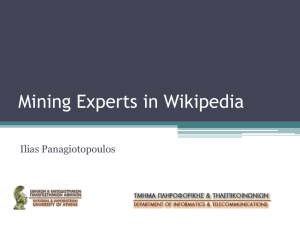 Mining Experts in Wikipedia