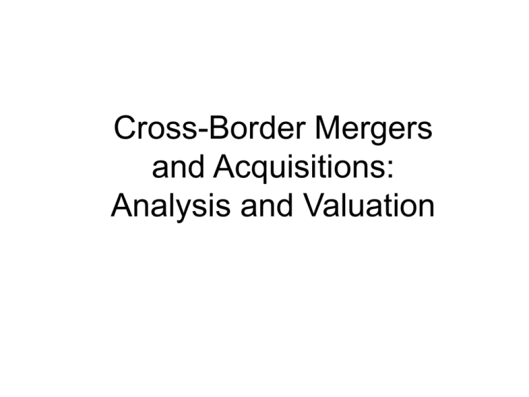 cross border mergers and acquisitions dissertation