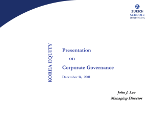 Scudder' s View on Corporate Governance
