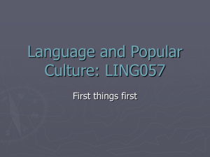 Language and Popular Culture: LING057