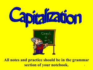 Capitalization PowerPoint - Clearview Regional High School District