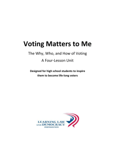 Voting Matters to Me Unit of Instruction Lesson Two