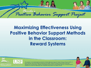 Rewards Systems - Florida's Positive Behavior Support Project