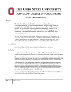 Reward & Recognition Policy - John Glenn College of Public Affairs