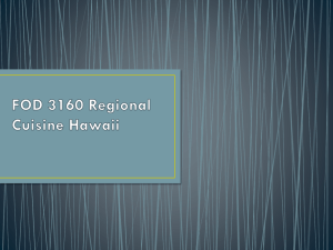 FOD 3160 Regional Cusine Hawaii