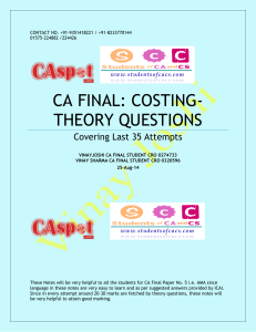 CA FINAL: COSTING-THEORY QUESTIONS