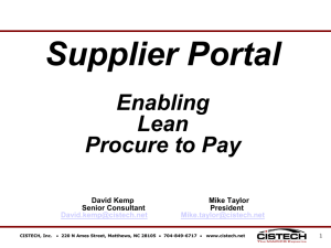 Lean Procure to Pay with Supplier Portal 2-1-11