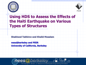 Using HDS to Assess the Effects of Earthquake