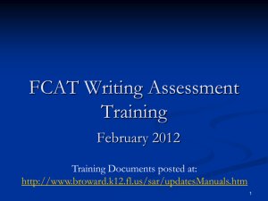 2012 FCAT Writing PowerPoint