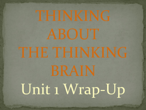 THINKING ABOUT THE THINKING BRAIN Unit 1 Wrap-Up