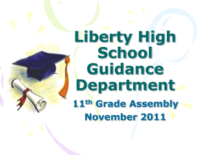 Liberty High School Guidance Department 11 th Grade Assembly