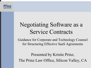 “Negotiating Software as a Service Contracts