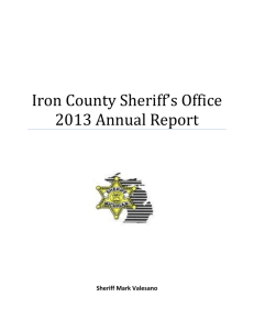 Iron County Sheriff*s Office 2013 Annual Report