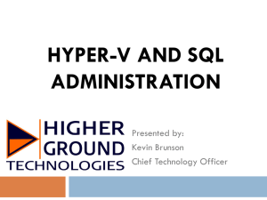 HV SQL - Higher Ground Technologies
