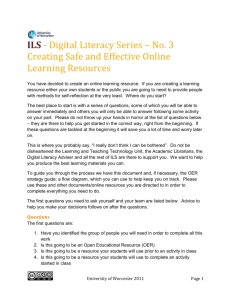 Digital Literacy Series No.3 Creating Safe and Effective Online