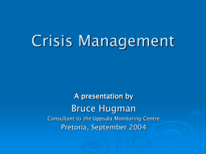 Crisis Management - World Health Organization