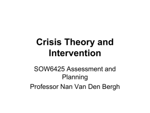 Crisis Theory and Intervention
