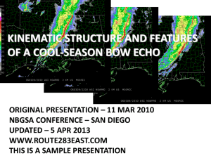 Kinematic structure and features of a cool season bow echo