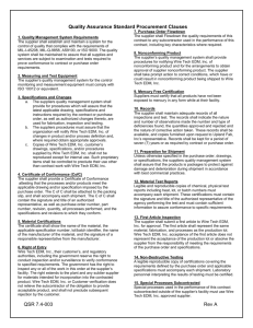 Quality Assurance Procurement Clauses