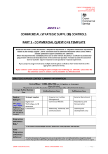 (strategic supplier) controls: questions template and guidance