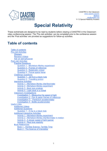 Yr 12 Special Relativity Answers