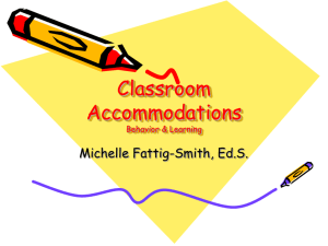 Classroom Accomodations - Special Needs Publisher
