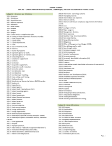 2 CFR 200 Table of Contents - Sponsored Projects Administration