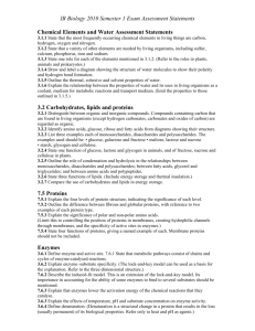 IB Biology 2010 Semester 1 Exam Assessment Statements