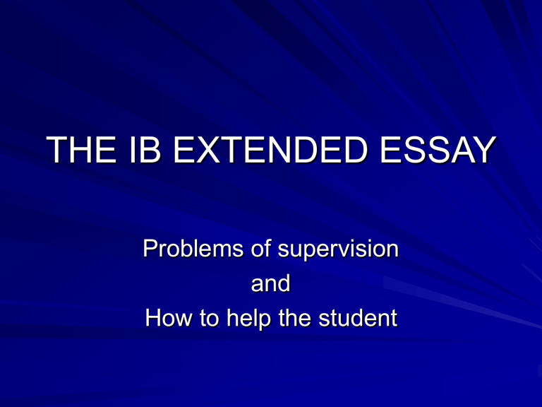 ib mastery extended essay structure