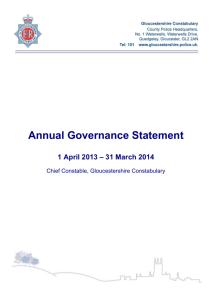 Annual Governance Statement - Gloucestershire Constabulary
