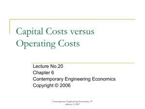 Capital Cost vs Operating Costs