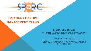 Creating Conflict Management Plans September 2014