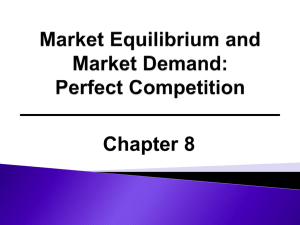 Market Equilibrium and Market Demand: Perfect Competition
