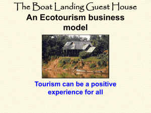 The Boat Landing Guest House An Ecotourism business model