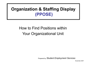 Organization and Staffing Display
