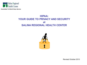 HIPAA Security Powerpoint - Salina Regional Health Center