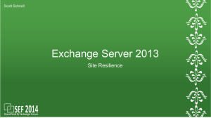 Exchange Server 2013 Site Resilience