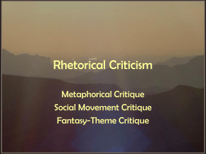 Rhetorical Criticism - Mesa Community College