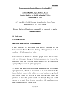 REVISED Commonwealth Health Ministers Meeting 2015 Address