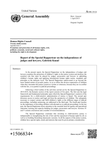 Report of the Special Rapporteur on the independence of judges