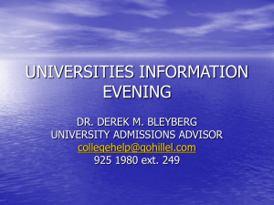 UNIVERSITIES INFORMATION EVENING