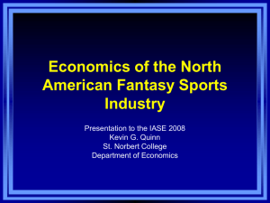 Economics of the North American Fantasy Sports Industry