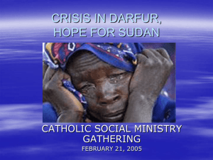 crisis in darfur, hope for sudan - United States Conference of