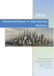 Advanced Master in International Business