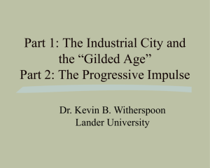 Urbanization and the Progressive Era (updated)