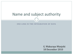 Name and subject authority