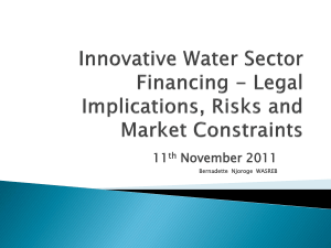 Innovative water sector financing - Legal and market - SWAP-bfz
