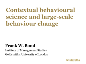 Contextual behavioural science - Association for Contextual